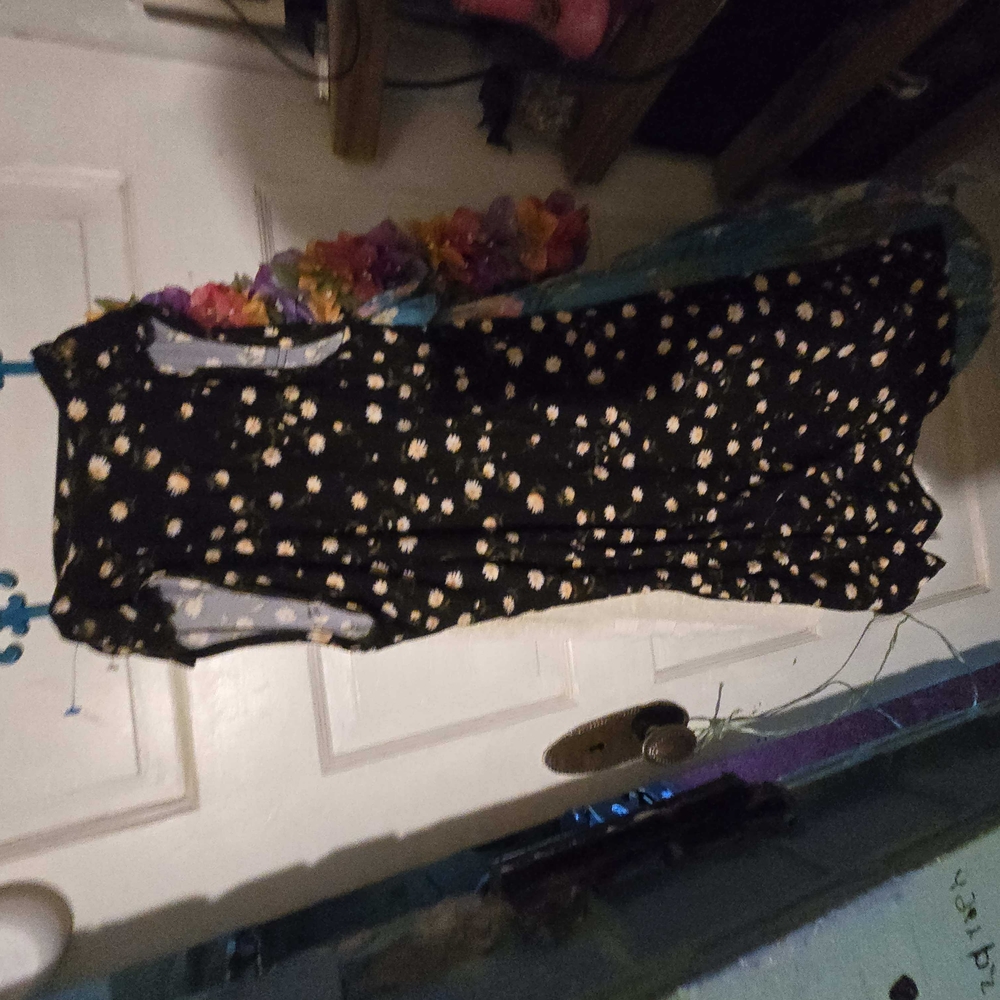 Black Dress with White Floral Pattern